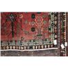 Image 2 : 100% handmade Iranian wool carpet "Sirjan" with center medallion, overall floral design and red back