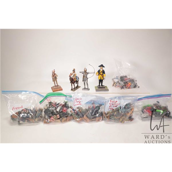 Large selection of lead soldiers including French, Russian, German, Poland, Spain, Italy, Greece etc