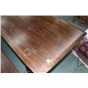 Image 3 : Antique quarter cut oak, Tudor style 78" X 30" table and a pair of matching benches all with decorat