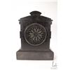 Image 7 : Antique slate chiming mantle clock with marble accents, white enamel dial and Roman numerals, appear