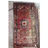 Image 1 : 100% handmade Iranian wool carpet runner "Zanjan" with center medallion, red background and highligh