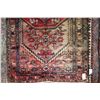 Image 2 : 100% handmade Iranian wool carpet runner "Zanjan" with center medallion, red background and highligh