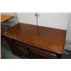 Image 2 : Modern credenza style desk with pull out keyboard drawer fitted with power bar, made by Hooker Furni