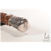 Image 9 : Antique cork wood walking stick with Asian repousse sterling silver top, 37" in height