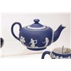 Image 4 : Selection of vintage collectibles including Adams jasperware teapot, pitcher and rose bowl, terracot