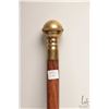 Image 2 : Wood and brass walking stick with drinks vial compartment, note: glass vial missing, 38" in height