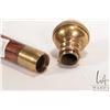 Image 3 : Wood and brass walking stick with drinks vial compartment, note: glass vial missing, 38" in height