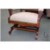 Image 2 : Eastlake platform rocking chair with carved back and low upholstered seat,14" in height, to match lo