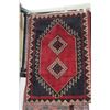Image 1 : 100% handmade Iranian wool scatter carpet "Fasa" with double medallion, red background and highlight