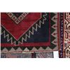 Image 2 : 100% handmade Iranian wool scatter carpet "Fasa" with double medallion, red background and highlight