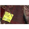 Image 3 : 100% handmade Iranian wool scatter carpet "Fasa" with double medallion, red background and highlight