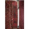 Image 1 : 100% handmade Iranian wool carpet runner "Hamdan" with multiple medallions and red background, highl