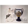 Image 1 : Antique Staffordshire figures "Byron & Maid of Athens" 15" in height circa mid 1800's note: repair o