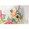 Image 3 : Antique hand painted ginger jar with famille rose florals, bird and script, turned wooden lid, 13" i