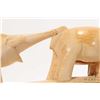 Image 15 : Hand carved elephant ivory tusk featuring a parade of four elephants and a crocodile, 25" in length 