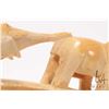 Image 16 : Hand carved elephant ivory tusk featuring a parade of four elephants and a crocodile, 25" in length 