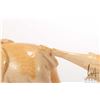 Image 17 : Hand carved elephant ivory tusk featuring a parade of four elephants and a crocodile, 25" in length 