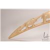 Image 3 : Hand carved elephant ivory tusk featuring a parade of four elephants and a crocodile, 25" in length 