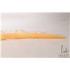 Image 8 : Hand carved elephant ivory tusk featuring a parade of four elephants and a crocodile, 25" in length 