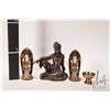 Image 2 : Veronise Chinese made Buddha 7" in height pair of Amitabha Buddhas and small brass dish
