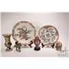 Image 1 : Selection of Asian collectibles including Cloissone ginger jar and horse, Peacock motif plate and fa