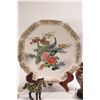 Image 3 : Selection of Asian collectibles including Cloissone ginger jar and horse, Peacock motif plate and fa