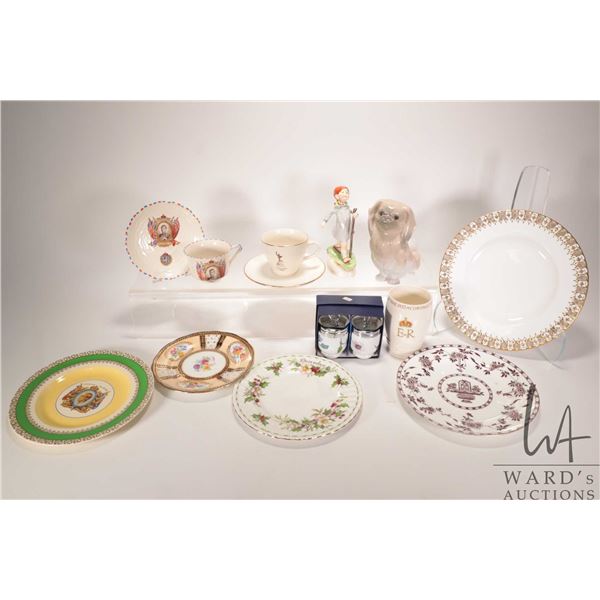 Tray lot of vintage collectibles, King Edward VIII royalty ware, Royal Doulton "Thursday's Child Has
