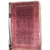 Image 1 : 100% handmade Iranian wool carpet "Baluchi" with geometric pattern with deep red background, highlig