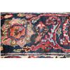 Image 4 : 100% handmade Iranian wool carpet "Mashad" with center medallion, red background and overall floral 