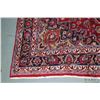 Image 2 : 100% handmade Iranian wool carpet "Mashad" with center medallion, red background and overall floral 