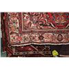 Image 2 : 100% handmade Iranian wool carpet "Hamdan" with center medallion, red background and overall floral 