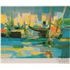 Image 2 : Mouly, Marcel, gilt framed lithograph print "Le Port Jaune, 1992" pencil signed by artist proof out 