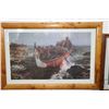 Image 2 : Two voyageur motif prints including titled "Canoe Shooting the Rapids" by Frances Anne Hopkins 1879,