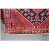 Image 2 : 100% handmade Iranian wool carpet "Nahavand" with double medallion, red background and highlights of