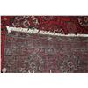 Image 3 : 100% handmade Iranian wool carpet "Turkman" with overall geometric design, red background and highli