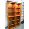 Image 2 : Semi contemporary oak, open and illuminated display shelf, 84" H X 48" W X 14" D