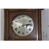 Image 2 : Antique English art deco style wall clock, with visible pendulum and roman numerals, not working at 