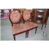 Image 1 : Two modern balloon back chairs with upholstered seat and back