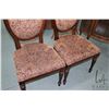 Image 2 : Two modern balloon back chairs with upholstered seat and back
