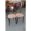 Image 1 : Two metal dining chairs with upholstered seat, note: need cleaning