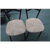 Image 2 : Two metal dining chairs with upholstered seat, note: need cleaning