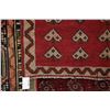 Image 2 : 100% handmade Iranian wool carpet "Fasa" with center medallion, red background and highlights of tau