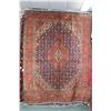 Image 1 : 100% handmade Iranian wool carpet "Tabriz" with center medallion, orange background, tight floral de