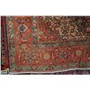 Image 2 : 100% handmade Iranian wool carpet "Tabriz" with center medallion, orange background, tight floral de