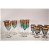Image 1 : Selection of Italian made Lavorato A Mano colour glass and gilt stemware including three 7 1/2" gobl