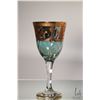 Image 2 : Selection of Italian made Lavorato A Mano colour glass and gilt stemware including three 7 1/2" gobl
