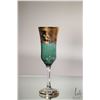 Image 3 : Selection of Italian made Lavorato A Mano colour glass and gilt stemware including three 7 1/2" gobl