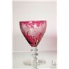 Image 2 : Selection of vintage ruby flash cut to clear etched stemware including seven 5 1/2" and four 4"