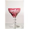 Image 3 : Selection of vintage ruby flash cut to clear etched stemware including seven 5 1/2" and four 4"