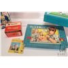 Image 2 : Selection of vintage children's toys including boxed doctors kit, boxed Little Duchess tea set, Fuzz